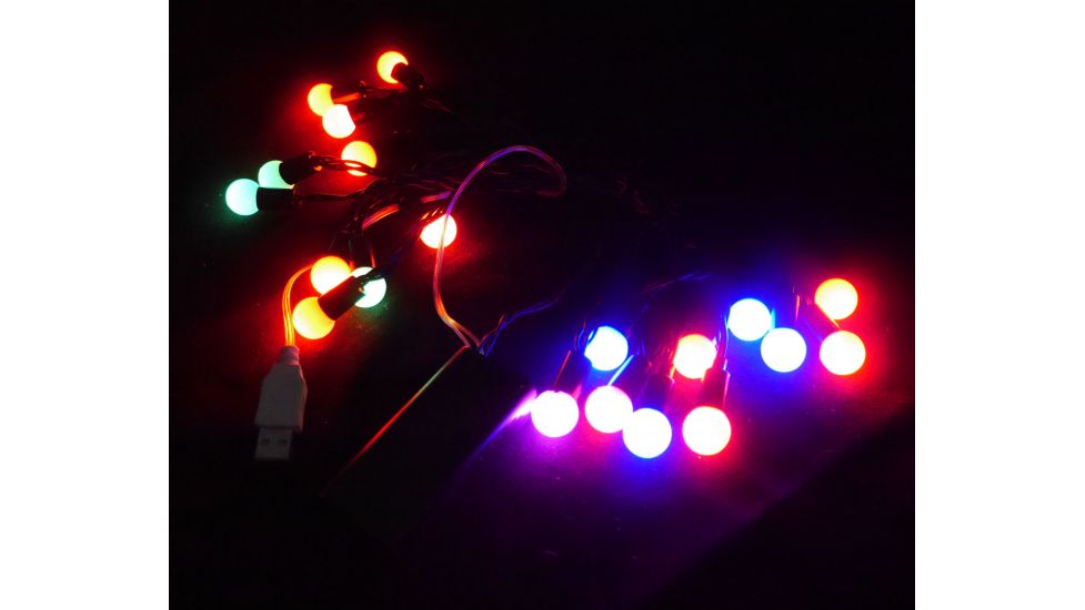 Гірлянда Фігурки 20 LED Кулька на батарейках (+USB) 5м, мульті