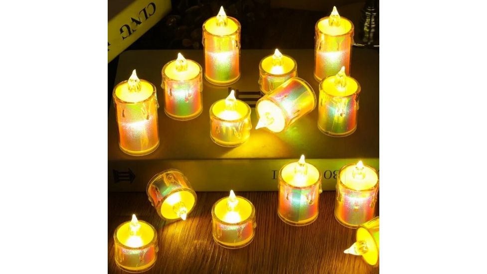 Led-свічка світлодіодна декоративна голографічна 5 см