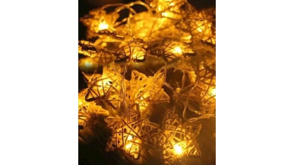 Гірлянда Зірки ротангові 12Led 4м