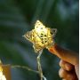 Гірлянда Зірки ротангові 12Led 4м