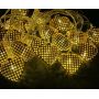 Гірлянда золото 20Led Сердечко 5м, теплий білий