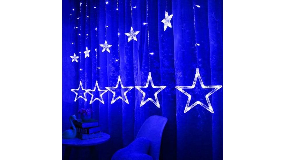 Гірлянда-штора зірочки 12шт, 3*1м