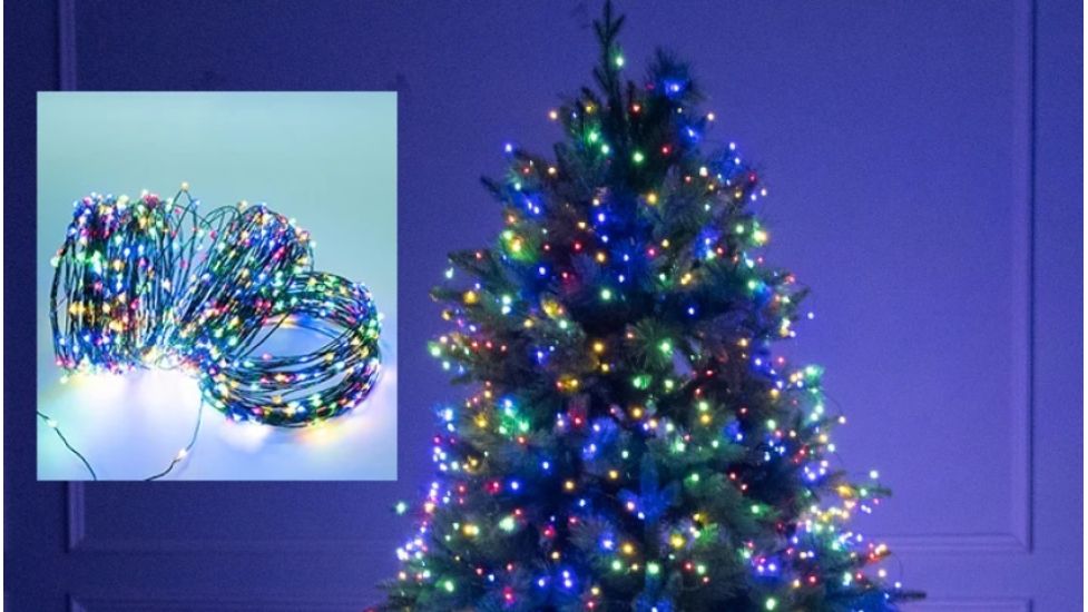 Гірлянда роса на катушці 500Led 50м зелений провід, мульті