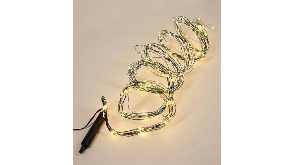 Гірлянда пучок-роса Led usb, пульт, зелений провід, теплий білий