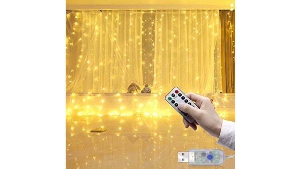 Гірлянда Штора роса 200Led 3*2м 10ліній Usb+пульт, теплий білий