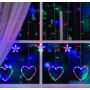 Гірлянда-штора роса 200Led Серце/зірка 3м*1м
