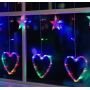 Гірлянда-штора роса 200Led Серце/зірка 3м*1м
