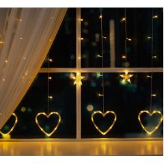 Гірлянда-штора роса 200Led Серце/зірка 3м*1м