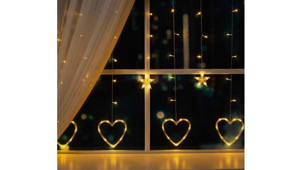 Гірлянда-штора роса 200Led Серце/зірка 3м*1м