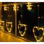 Гірлянда-штора роса 200Led Серце/зірка 3м*1м