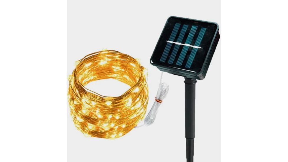 Гірлянда Роса на сонячній батареї 100Led 10м