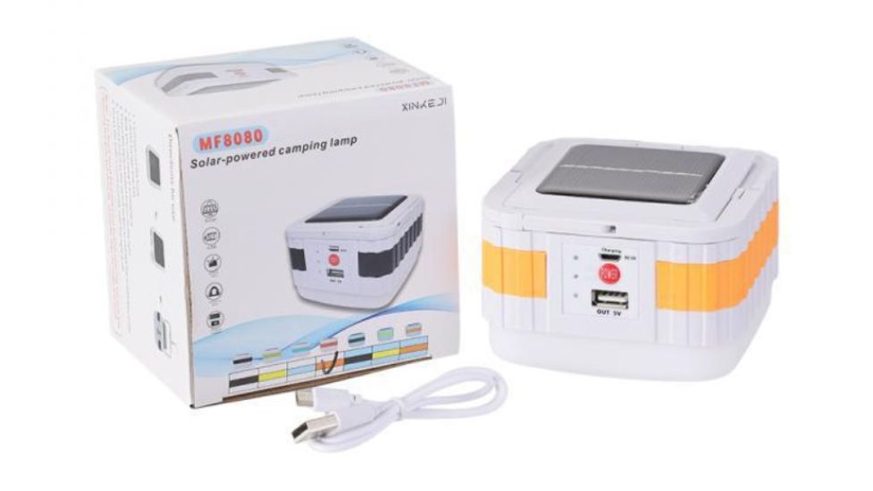 Ліхтар-лампа Xinkeji акумулятори 18650 з сонячною панеллю та Power Bank MF8080